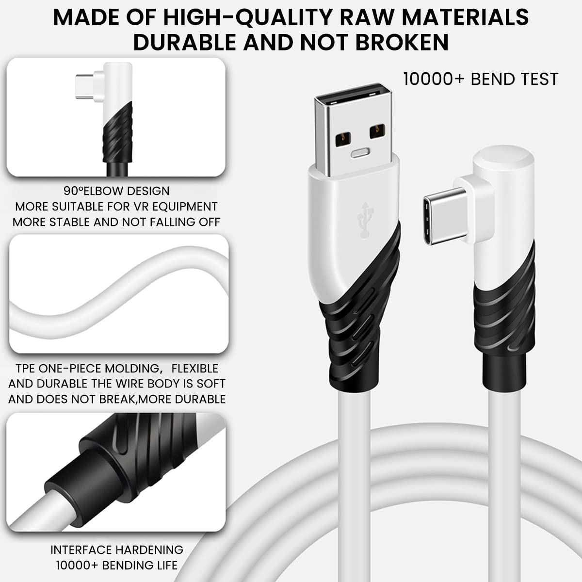 ZORBES Link Oculus Quest 2 Cable, USB 3.0 to USB C Cable, Link Cable 10FT, 5Gbps High Speed PC Data Transfer Cable Compatible with Meta/Oculus Quest 2 Accessories and PC/Steam VR for VR Headset and Gaming PC ZORBES Link Oculus Quest 2 Cable, USB 3.0 to USB C Cable, Link Cable 10FT, 5Gbps High Speed PC Data Transfer Cable Compatible with Meta/Oculus Quest 2 Accessories and PC/Steam VR for VR Headset and Gaming PC